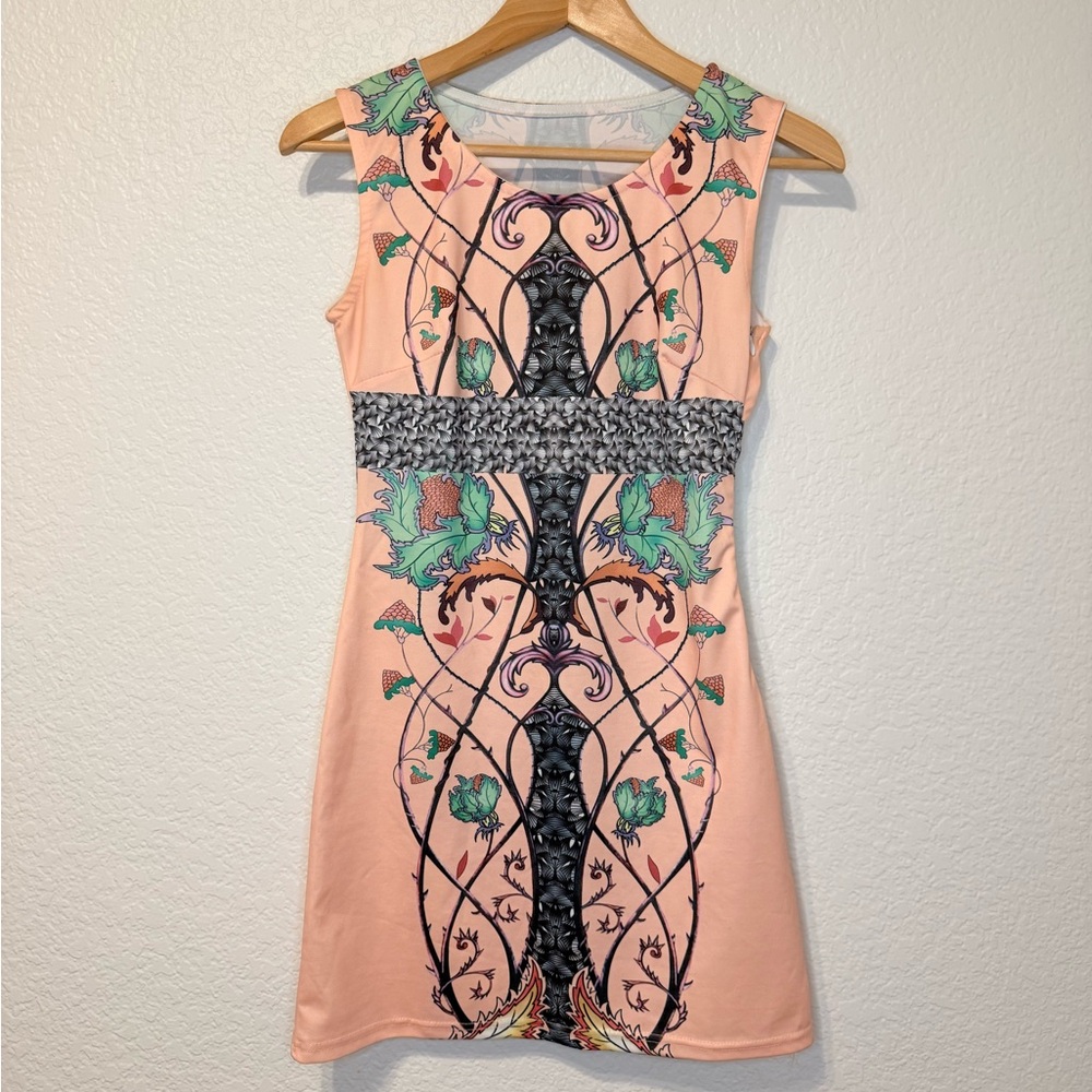 Elegant Pink Patterned Dress